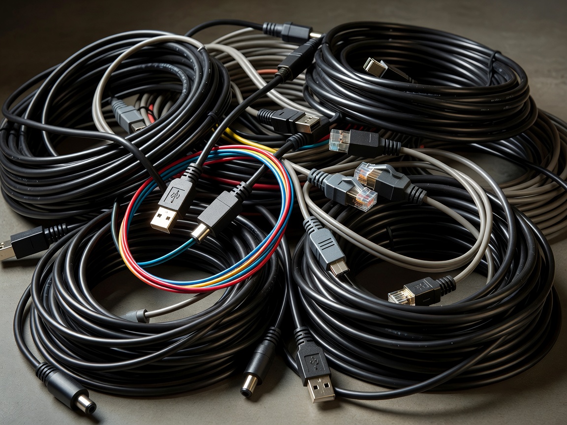 Coiled electronic cables and connectors